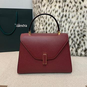 Valextra Iside Top Handle Medium Bag Red Wine 26x20x12cm