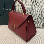 Valextra Iside Top Handle Medium Bag Red Wine 26x20x12cm - 4