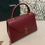 Valextra Iside Top Handle Medium Bag Red Wine 26x20x12cm - 6