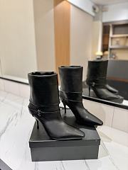 YSL Leather Vicky Ankle Black Boots 90 - 1