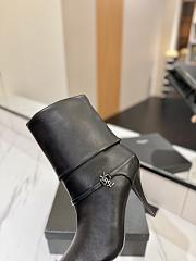 YSL Leather Vicky Ankle Black Boots 90 - 6