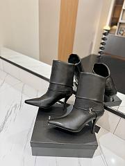 YSL Leather Vicky Ankle Black Boots 90 - 5