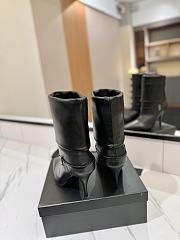 YSL Leather Vicky Ankle Black Boots 90 - 3