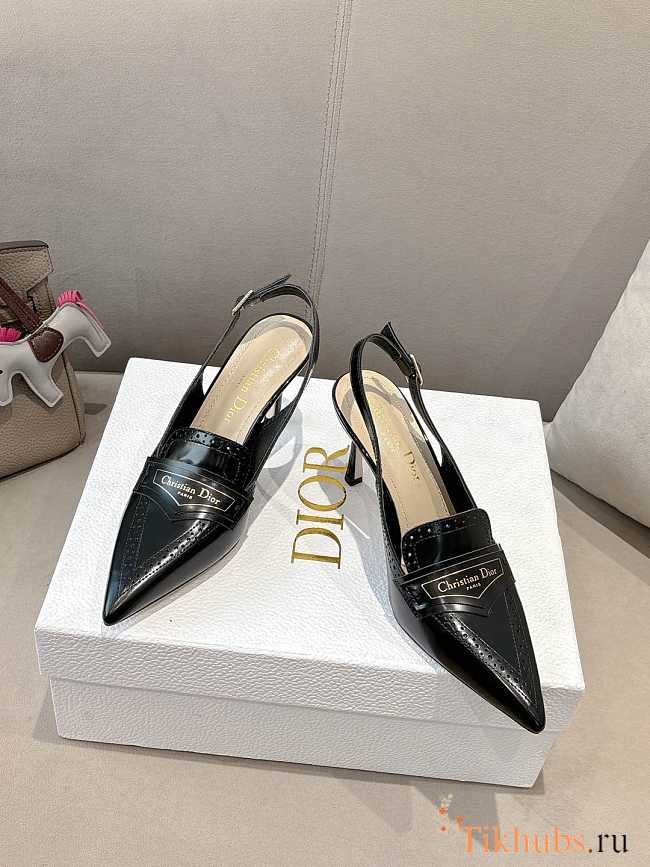 Dior Boy Slingback Pump Black Calfskin 8cm - 1