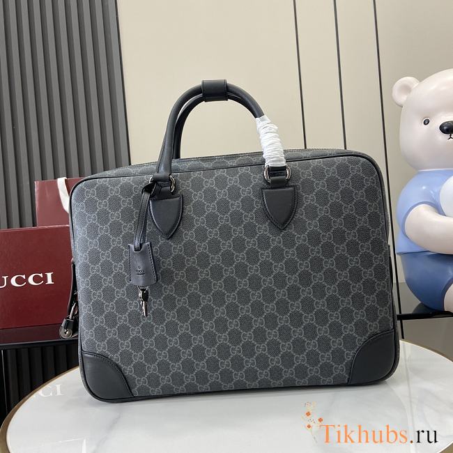 Gucci GG Emblem Medium Briefcase Black 40x30x6cm - 1