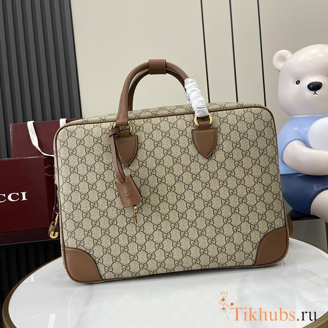 Gucci GG Emblem Medium Briefcase Brown 40x30x6cm - 1