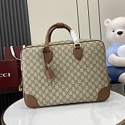 Gucci GG Emblem Medium Briefcase Brown 40x30x6cm - 1