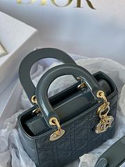 Dior Small Lady Bag Patent Leather Blue 20cm - 5