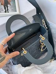 Dior Small Lady Bag Patent Leather Blue 20cm - 4