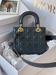 Dior Small Lady Bag Patent Leather Blue 20cm - 2