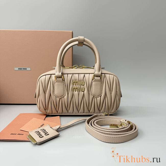 Miu Miu Arcadie Nappa Leather Light Beige 22x10.5x7.5cm - 1