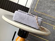 Chanel Flap Bag Light Grey Suede 20cm - 5