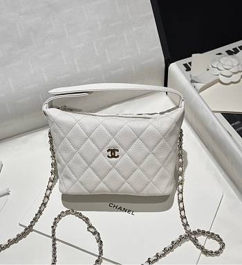 Chanel 25C Bag Caviar White 21.5x19x6cm