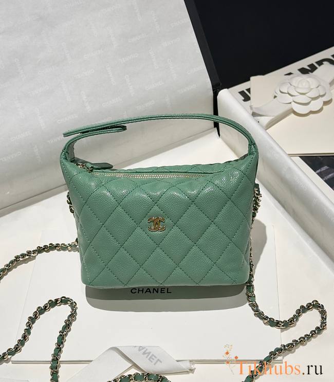 Chanel 25C Bag Caviar Green 21.5x19x6cm - 1