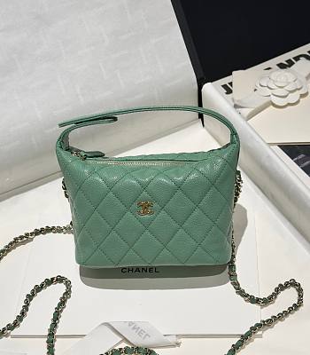 Chanel 25C Bag Caviar Green 21.5x19x6cm