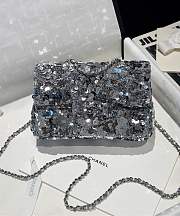 Chanel Flap Bag Sequins Silver 20cm - 1