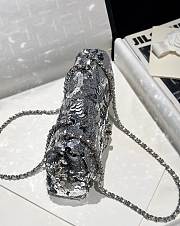 Chanel Flap Bag Sequins Silver 20cm - 3