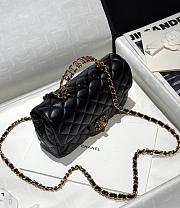 Chanel 24C Top Flap Bag Black Lambskin 21cm - 2