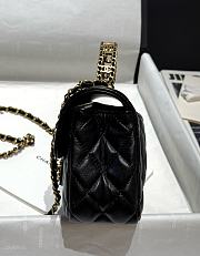 Chanel 24C Top Flap Bag Black Lambskin 21cm - 5