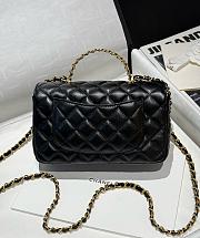 Chanel 24C Top Flap Bag Black Lambskin 21cm - 3