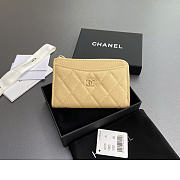 Chanel Card Holder Beige Caviar Gold 12x7.5x2.5cm - 1