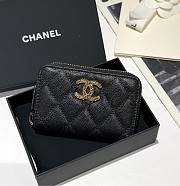 Chanel Zip Coin Purse Black Caviar 11.2x7.5cm - 1