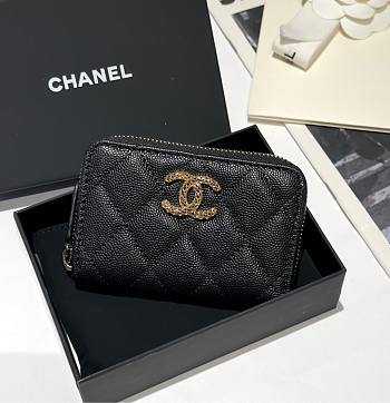 Chanel Zip Coin Purse Black Caviar 11.2x7.5cm