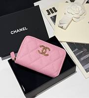 Chanel Zip Coin Purse Pink Caviar 11.2x7.5cm - 1