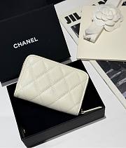 Chanel Zip Coin Purse White Caviar 11.2x7.5cm - 4