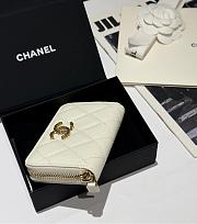 Chanel Zip Coin Purse White Caviar 11.2x7.5cm - 3