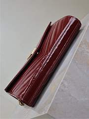 YSL Envelope Wallet Bag Red Wine Patent Gold 22.5x14x4cm - 3