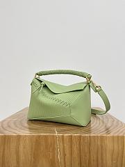 Loewe Puzzle Edge Small Calfskin Green Top Handle Bag 24x10.5x16.5cm - 2