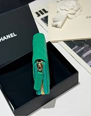 Chanel Zip Coin Purse Green Caviar 11.2x7.5cm - 5