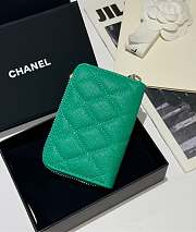 Chanel Zip Coin Purse Green Caviar 11.2x7.5cm - 4