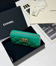 Chanel Zip Coin Purse Green Caviar 11.2x7.5cm - 3