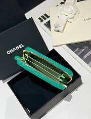 Chanel Zip Coin Purse Green Caviar 11.2x7.5cm - 2