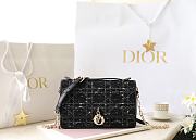 Dior My Dior Top Handle Bag Black Tweed 24x14x7.5cm - 1