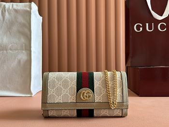 Gucci Ophidia Chain Beige Wallet 19x10x3.5cm