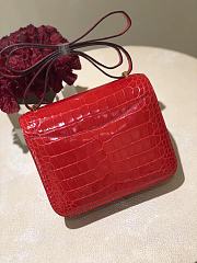 Hermes Constance Crocodile Red Bag 18x15x4cm - 4