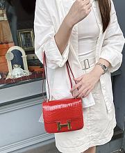 Hermes Constance Crocodile Red Bag 18x15x4cm - 3