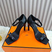 Hermes Judy Sandals Black Heel 10cm - 2