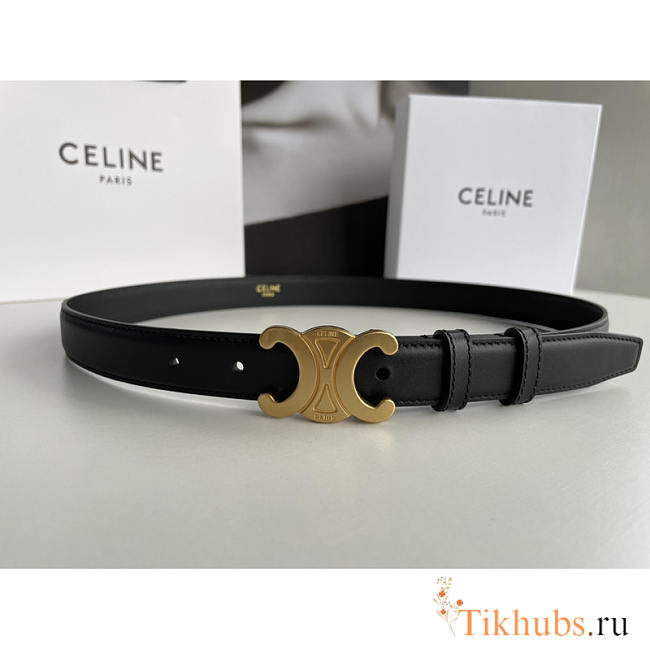 Celine Triomphe Belt In Smooth Calfskin Black - 1