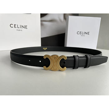 Celine Triomphe Belt In Smooth Calfskin Black