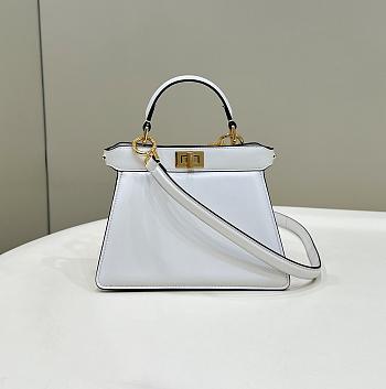 Fendi Peekaboo ISeeU Petite White Bag 20x11x15cm