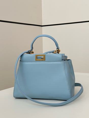 Fendi Peekaboo ISeeU Petite Blue Bag 23x9x20cm