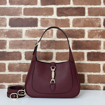 Gucci Jackie 1961 Small Red Wine Shoulder Bag 27.5x19x4cm