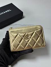 Chanel Card Holder Lambskin Gold 12x7.5x2.5cm - 1