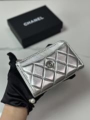 Chanel Card Holder Lambskin Silver 12x7.5x2.5cm - 5