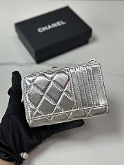 Chanel Card Holder Lambskin Silver 12x7.5x2.5cm - 3