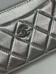 Chanel Card Holder Lambskin Silver 12x7.5x2.5cm - 2